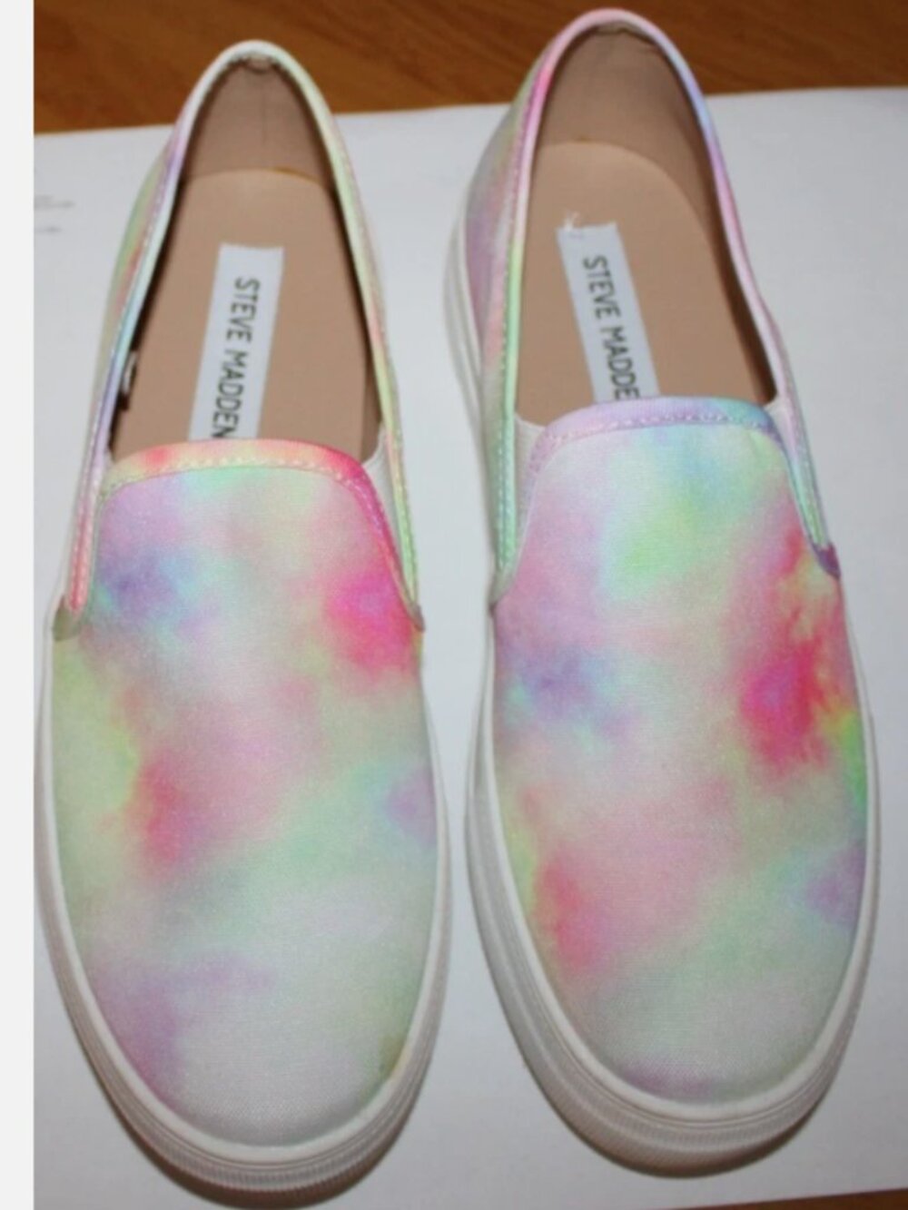 Steve Madden Toshe Tie Dye Slip-On Sneakers Multicolor Canvas Women's Size 7.5